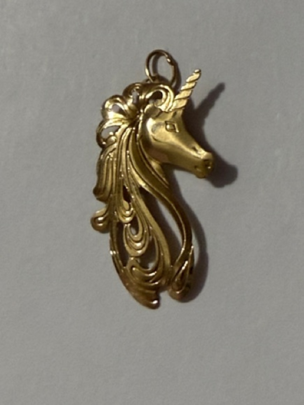 14K Yellow Gold Unicorn Pendant